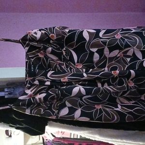 Black, beige and brown silk feel tank top